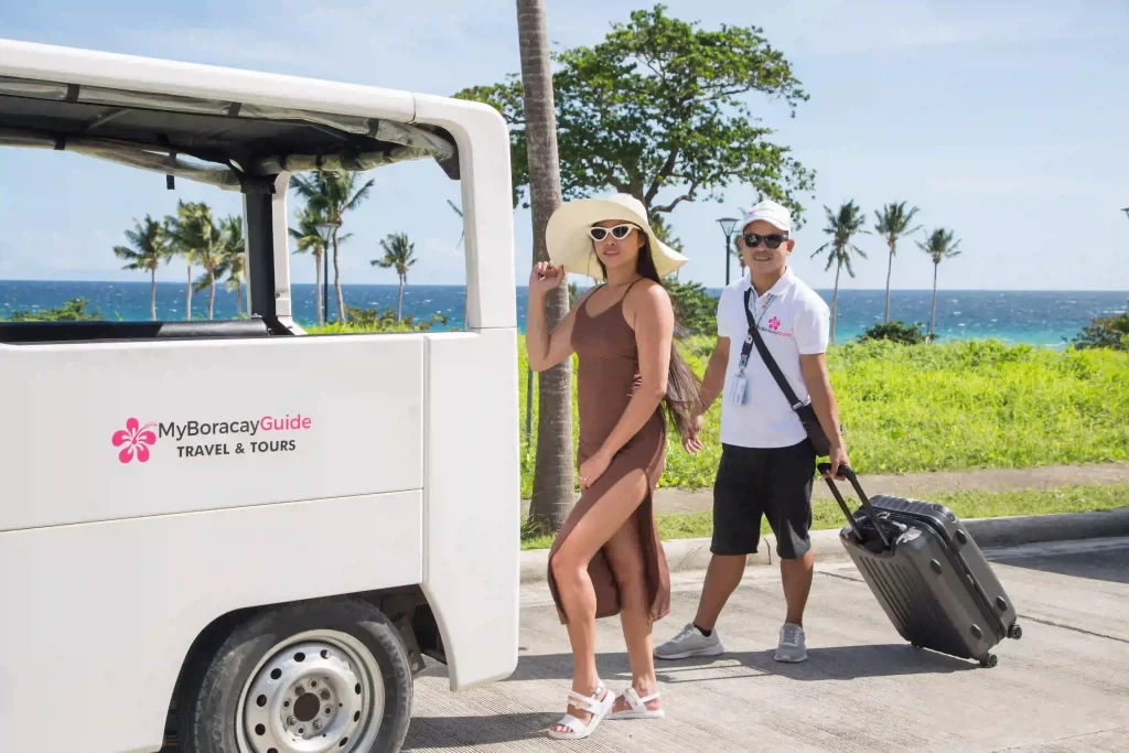 guests walking to the etrike to depart from Boracay