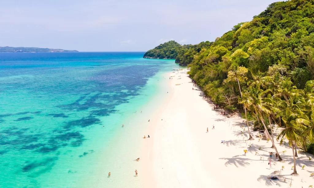 aerial shot of Puka Beach Boracay