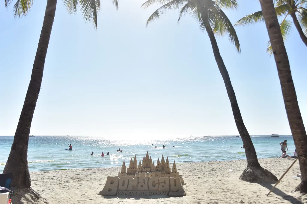 Boracay Front Beach with a good weather on a sunny day