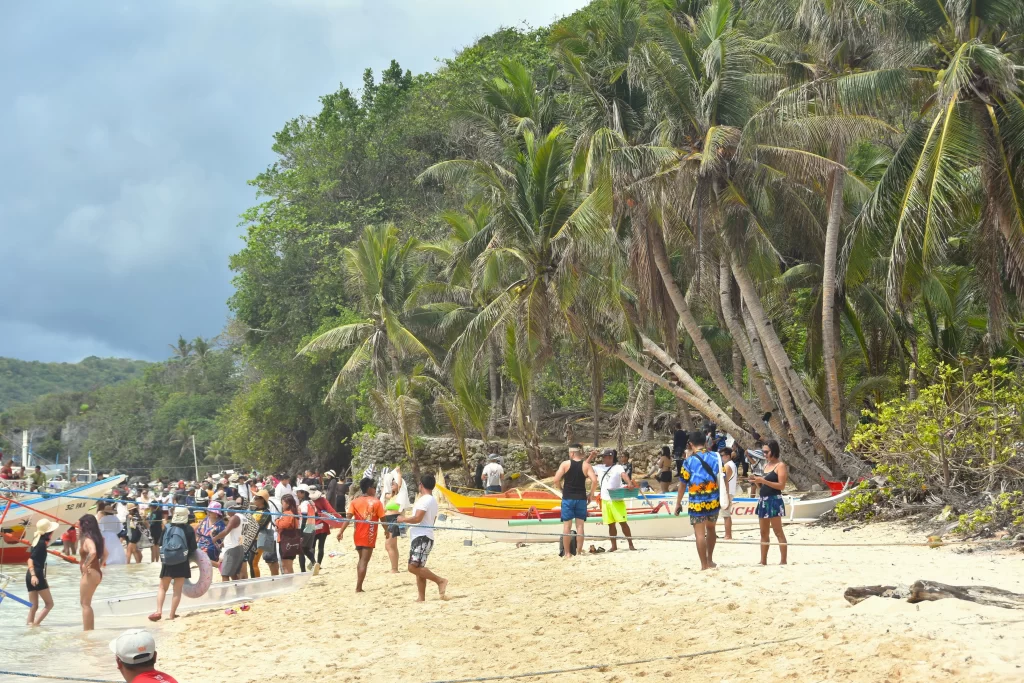 people celebrating Christmas on a island hopping adventure