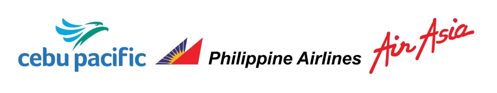 Logos of the airlines cater flight at Bohol International Airport