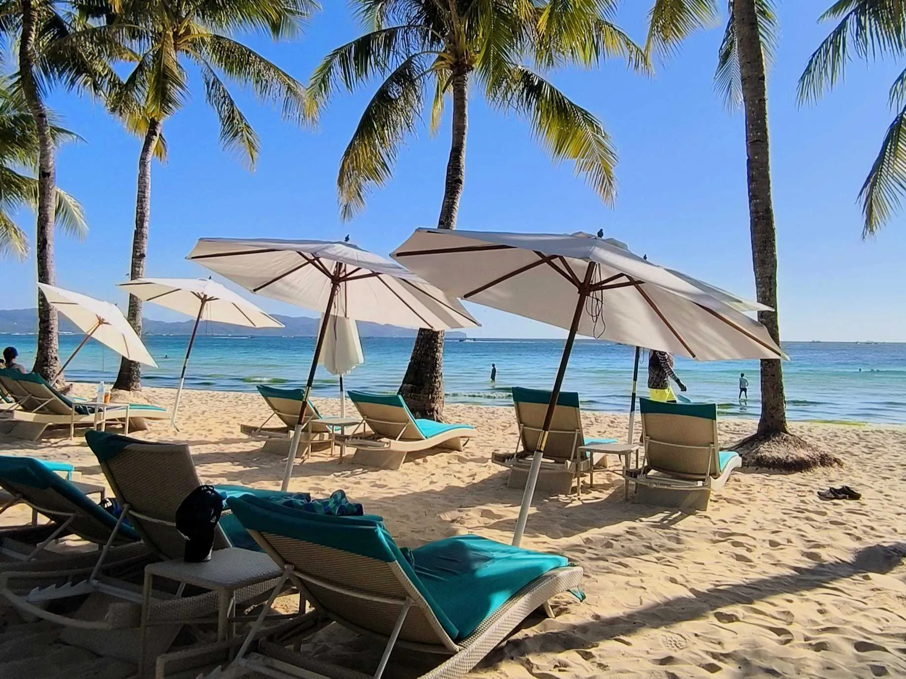 Beach beds along White Beach Boracay near Station 2