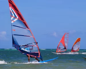 wind surfing at Bulabog Beach