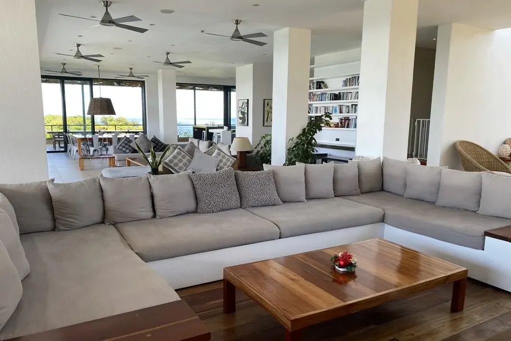 Living room with large sectional sofa