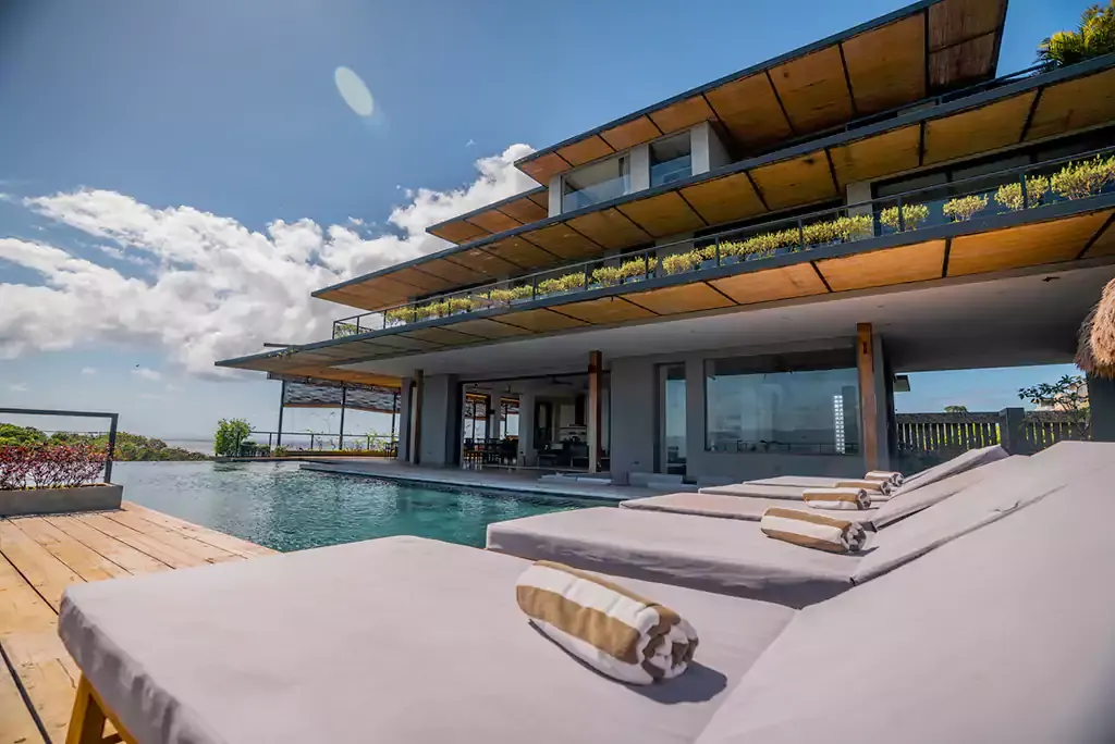 Kalamansi Villa above its infinity pool
