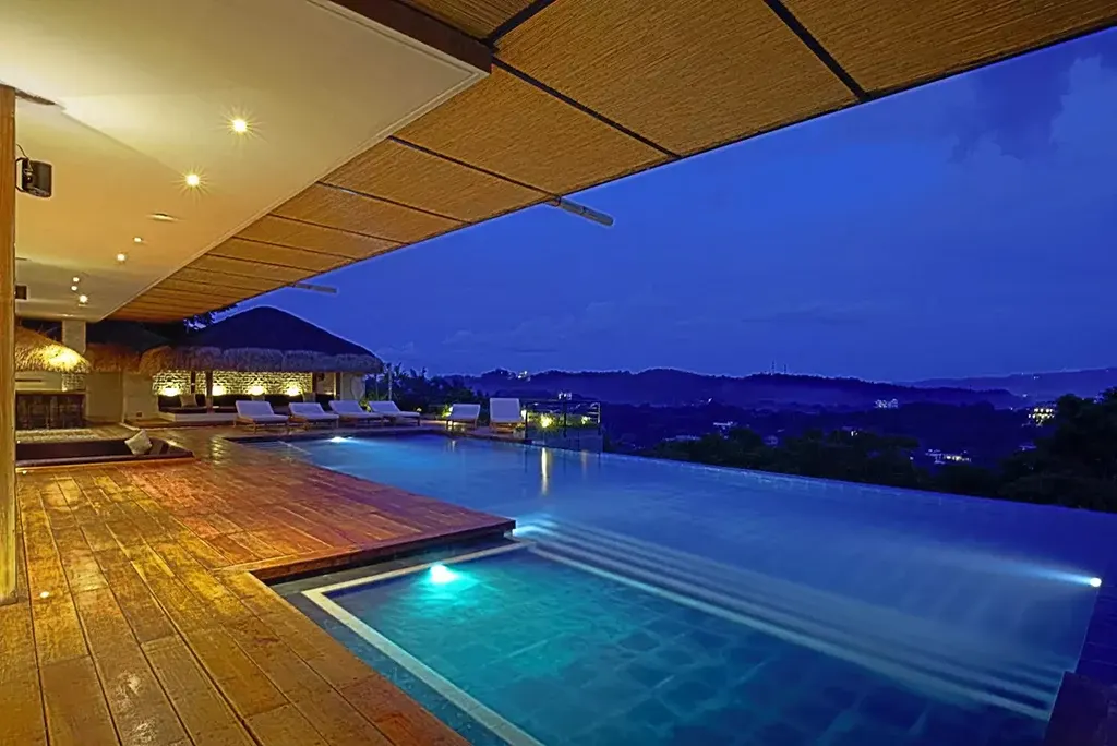 Infinity pool at dusk