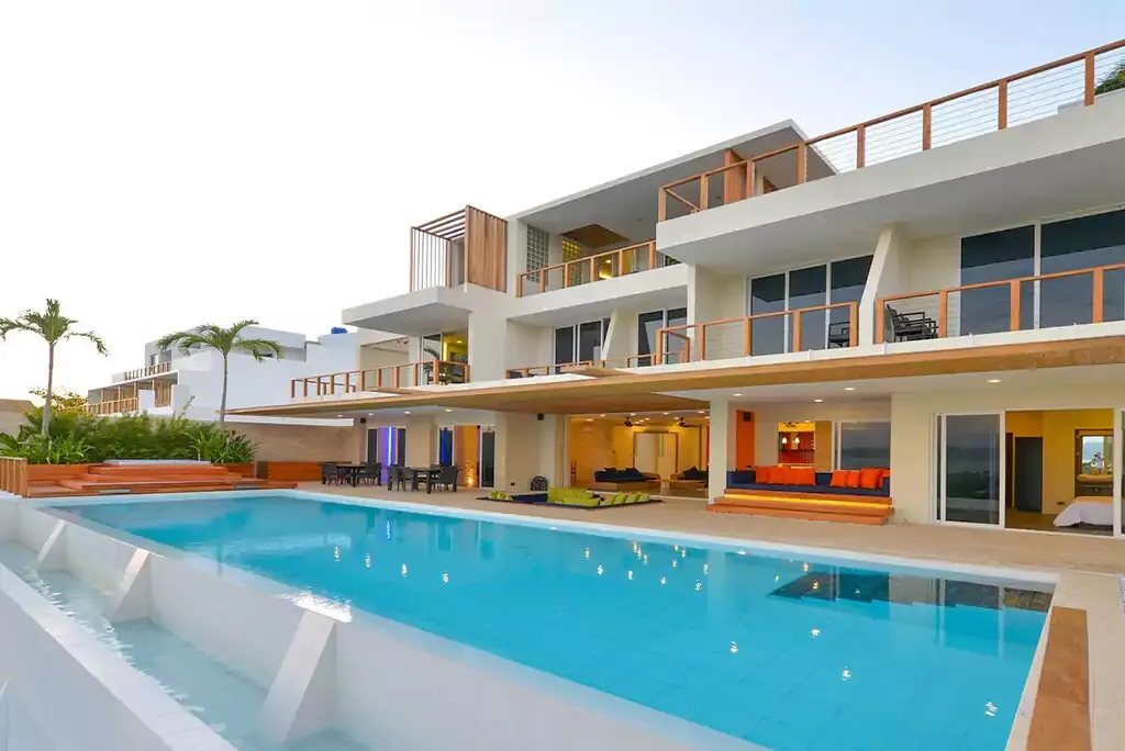 Three-level villa above the pool deck