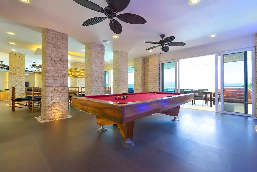 Billiard table in the living area