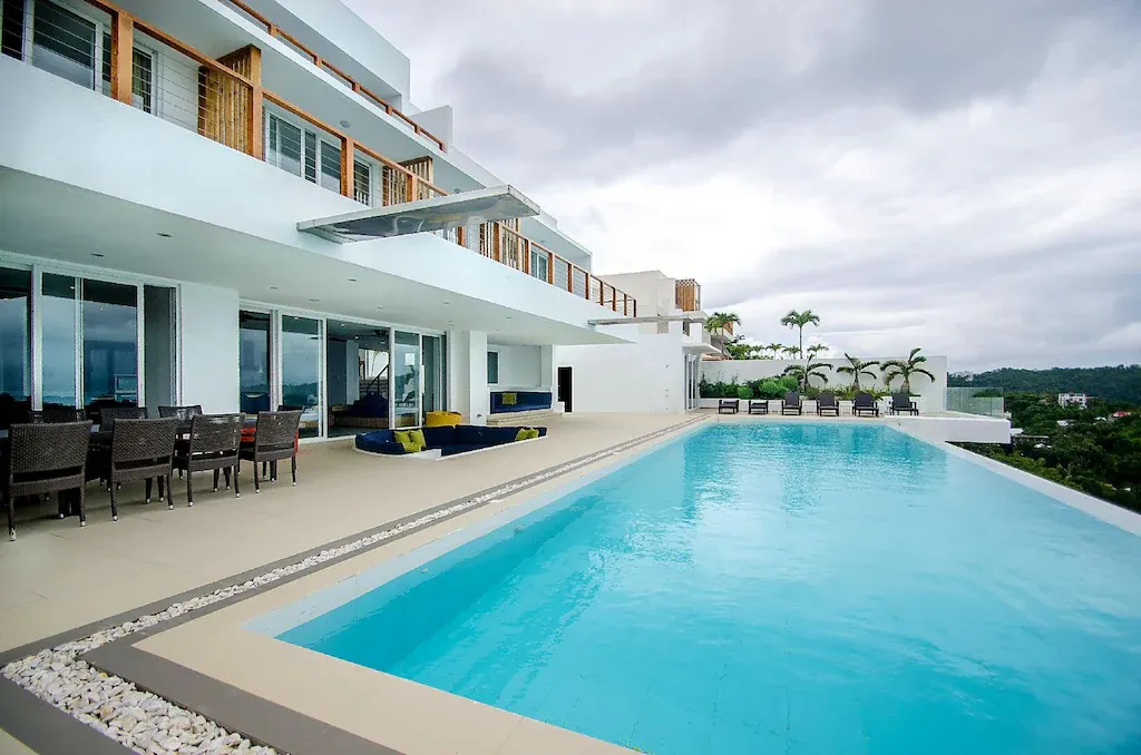 Infinity pool and covered terrace at Margaretta Villa Boracay